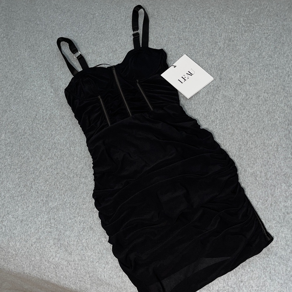 Leau Miami Mesh Mini Dress Small Indie Corset Sheer Rouge Whimsigoth Black